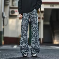 批发高腰国风提花直筒休闲裤女2025<b class='q'>夏</b>新款百搭显瘦中式慵懒风阔腿长裤