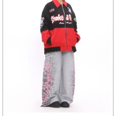 批发小众<b class='q'>设计</b>感绣花阔腿牛仔裤春夏2025新款复古宽松显瘦窄版直筒裤