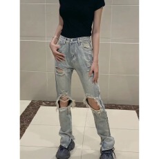 美式复古高腰水洗破洞毛边牛仔短裤女2025春夏新款修身包臀热裤潮