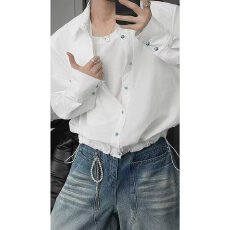 批发秋冬白色衬衫202新款刺绣内搭长袖衬衣<b class='q'>日系</b>叠穿上衣外套潮