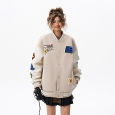 批发时尚棒球服男女装秋季新款宽松美式高街运动夹克拼接<b class='q'>情侣</b><b class='q'>款</b>潮<b class='q'>外套</b>