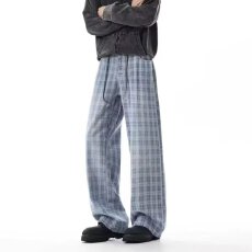 批发格子<b class='q'>宽松</b><b class='q'>阔腿裤</b>女春季新款大码胖mm显瘦藏肉休闲<b class='q'>裤</b>慵懒垂感拖地<b class='q'>裤</b>