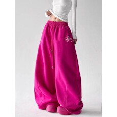 批发纯棉华棉复合牛奶丝 原版1：1休闲<b class='q'>裤</b>女冬加厚高腰束脚<b class='q'>宽松</b>卫<b class='q'>裤</b>