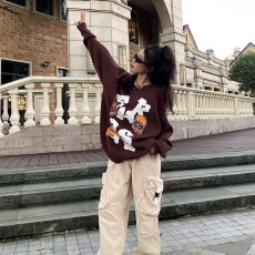 批发套头<b class='q'>街头</b>潮流针织衫ins印花低圆领文艺长袖宽松型简约毛衣新款女