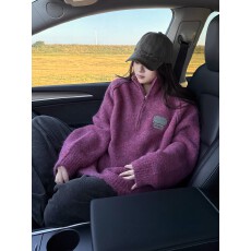 批发重磅百花绒小高领拉链软糯毛衣女<b class='q'>情侣</b><b class='q'>韩版</b>设计感小众通勤针织衫