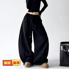 批发华棉复<b class='q'>婴儿</b>绒真跳加长<b class='q'>裤</b>宽松搭配师休闲卫<b class='q'>裤</b>女冬宽松高腰运动<b class='q'>裤</b>