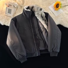 批发美式复古座山雕短款连帽毛领棉服女冬派克服<b class='q'>棉衣</b>外套