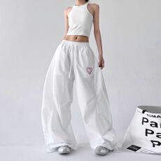 批发加绒加厚贝贝绒街舞爵士辣妹休闲运动长裤女卫裤直筒阔腿