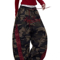 批发刺绣原版水印华棉复合工装裤艺汐显瘦裤子女束脚休闲裤ins<b class='q'>潮</b>牌