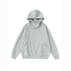 批发加绒华棉复绒复古不规则双拉链卫衣男女春秋连帽开衫外套<b class='q'>潮</b>