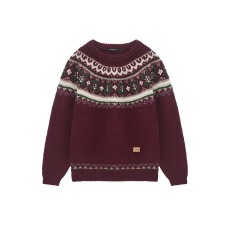 批发<b class='q'>明星</b><b class='q'>同款</b>费尔岛慵懒复古提花圆领针织衫秋季毛衣