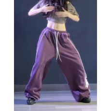 批发纯棉华棉复合牛奶丝原版1：1抽绳阔腿裤女宽松休闲裤拖地长裤