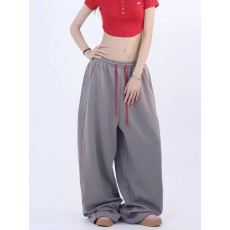 批发纯棉华棉复合牛奶丝原版1：1运动卫裤秋冬阔腿裤休闲拖地长裤