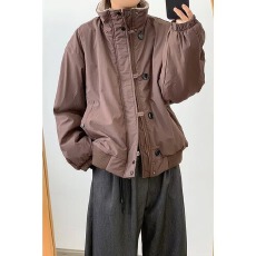 批发美式复古cleanfit廓形短款<b class='q'>夹克</b>外套女春秋新款宽松立领高级感上衣