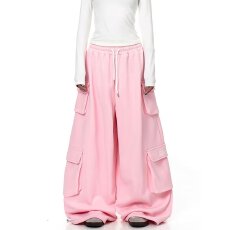 批发纯棉复贝贝绒工装裤新视觉冬季女休闲加绒大口袋运动宽松长裤子