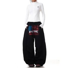 批发纯棉华棉复合字母印花卫<b class='q'>裤</b>文艺百搭<b class='q'>气质</b>日系潮流新款流行慵懒ins