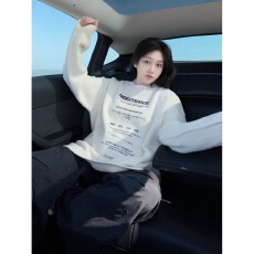 批发美式国潮字母印花无帽毛衣女春季<b class='q'>街头</b>情侣宽松休闲上衣气质新款