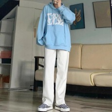 无弹牛仔裤美式南大街复胖mm时尚百搭显瘦女气质阔腿裤韩版潮流