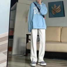 批发无弹<b class='q'>牛仔裤</b>美式南大街复胖mm时尚百搭显瘦女气质阔腿裤<b class='q'>韩版</b>潮流