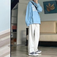 批发无弹<b class='q'>牛仔裤</b>美式南大街复胖mm时尚百搭显瘦女气质阔腿裤<b class='q'>韩版</b>潮流