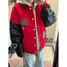 批发高街痞帅加厚夹克棒球服男女秋冬季美式潮牌撞色刺绣休闲情侣<b class='q'>外套</b>
