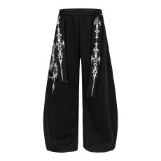 批发女童春夏阔腿裤2025新款韩版<b class='q'>儿童</b>夏装网红拖地裤女孩街舞运动裤潮