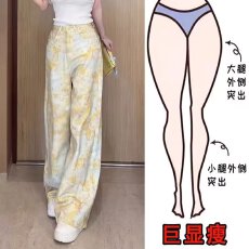批发美式复古黄色扎染牛仔裤女2026春<b class='q'>秋</b>款花色宽松阔腿直筒彩裤欧货