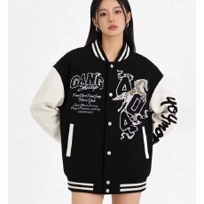 批发潮牌过年红色<b class='q'>棒球</b>服男女秋冬新款美式龙凤呢拼皮棉衣<b class='q'>外套</b>宽松