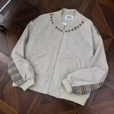 批发<b class='q'>百搭</b>潮流新款流行气质慵懒简约麂皮绒刺绣米灰色夹克ins文艺原宿