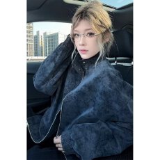 批发日照旧山皮<b class='q'>春</b>秋潮人邦复古立领皮衣女夹克痞帅宽松百搭情侣外套