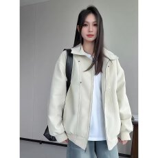 批发铆钉PU皮皮衣女潮人邦情侣装夹克潮牌<b class='q'>春</b>秋季美式外套2026新款