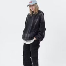 批发美式高街牛仔连帽<b class='q'>卫衣</b><b class='q'>男</b>女宽松情侣外套休闲帅气学生ins潮牌上衣