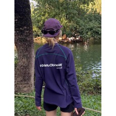 批发速干长袖<b class='q'>t</b><b class='q'>恤</b>女葡萄紫色防晒男款透气凉感运动上衣羽毛网球骑行服