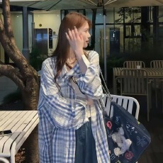 批发气质美式高街潮流<b class='q'>女装</b>长袖T恤格子衬衫上衣<b class='q'>外套</b>新款2026春季时尚