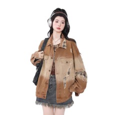 批发复古高街<b class='q'>牛仔</b>外套女2026新款早秋季美式慵懒chic工装<b class='q'>夹克</b>宽松上衣