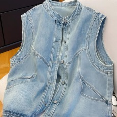 批发美式时尚<b class='q'>牛仔</b>马甲女时髦洋气2026春季新款百搭坎肩背心外套上衣潮