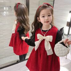 批发金丝绒<b class='q'>女</b><b class='q'>童</b>冬装连衣裙洋气儿童礼服公主裙婴儿衣服宝宝冬季<b class='q'>裙子</b>