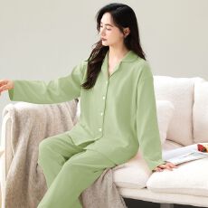 批发春秋女<b class='q'>睡衣</b>长袖纯棉家居服青年<b class='q'>全棉</b>外穿网红直播秋季套装薄款开衫