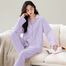 批发春秋女<b class='q'>睡衣</b>长袖纯棉家居服青年<b class='q'>全棉</b>外穿网红直播秋季套装薄款开衫