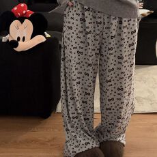批发冬季新款软糯糯德绒有口袋宽松休闲家居阔腿裤