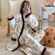 批发空气棉月子服三件套 春秋<b class='q'>纯棉</b>产后孕妇<b class='q'>睡衣</b>女秋冬哺乳期10月份