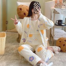批发空气棉月子服三件套 春秋<b class='q'>纯棉</b>产后孕妇<b class='q'>睡衣</b>女秋冬哺乳期