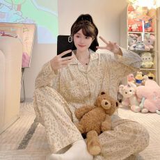 批发2025秋季新款云朵棉睡衣女肥佬码宽松<b class='q'>加肥</b><b class='q'>加大</b>家居服套装