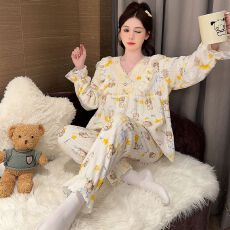 批发睡衣女秋冬季加肥加大200斤家居服套装<b class='q'>蕾丝</b>花边公主风<b class='q'>韩国</b>法兰绒