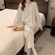 批发25年秋季牛奶丝圆领仿<b class='q'>棉</b><b class='q'>睡衣</b>女套装网红爆款直播高品