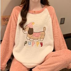 批发<b class='q'>女</b>秋冬季新款加厚睡衣大码长袖长裤软绵绵家居服套<b class='q'>装</b>