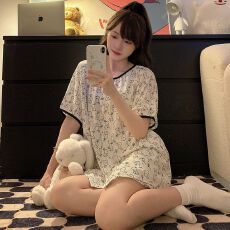 批发夏季<b class='q'>新款</b>牛奶棉网红爆款小红书短袖<b class='q'>短裤</b>特大码家居服套装