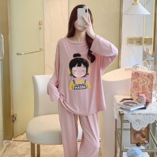 批发<b class='q'>莫代尔</b><b class='q'>睡衣</b>女甜美卡通长袖长裤套装加大码240斤可穿家居服