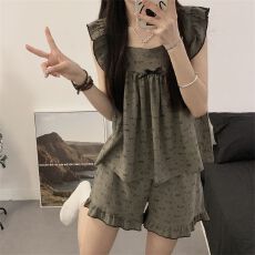 批发2026年新款睡衣女云朵棉夏季薄款短袖<b class='q'>可爱</b>套装网红可外穿家居服