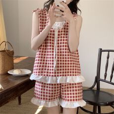 批发2026年新款睡衣女云朵棉夏季薄款短袖<b class='q'>可爱</b>套装网红可外穿家居服